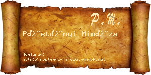 Pöstényi Mimóza névjegykártya